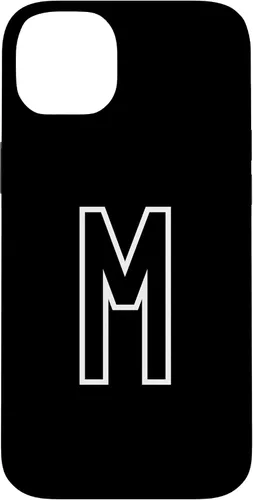 Vista 15 de Funda con monograma inicial favorita para iPhone 13 Pro Max Letra M, color blanco y negro