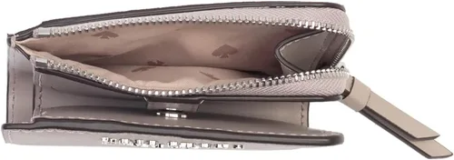 Vista 3 de Kate Spade New York Cameron - Cartera plegable con cremallera en L, Gris pardo apagado