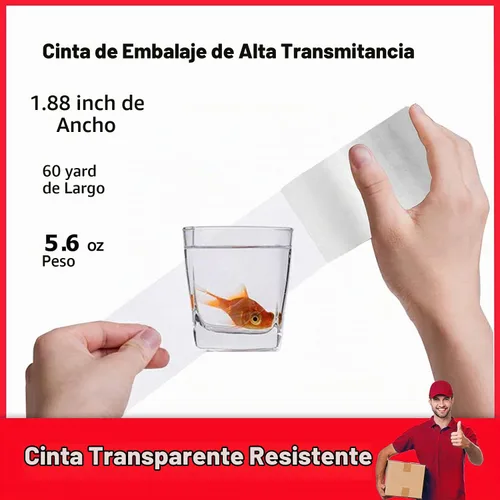 Vista 5 de Cinta de embalaje (18 rollos), 2.7 mil, cinta de embalaje resistente para envío y sellado en movimiento, 1.88 pulgadas x 60 yardas por rollo, total