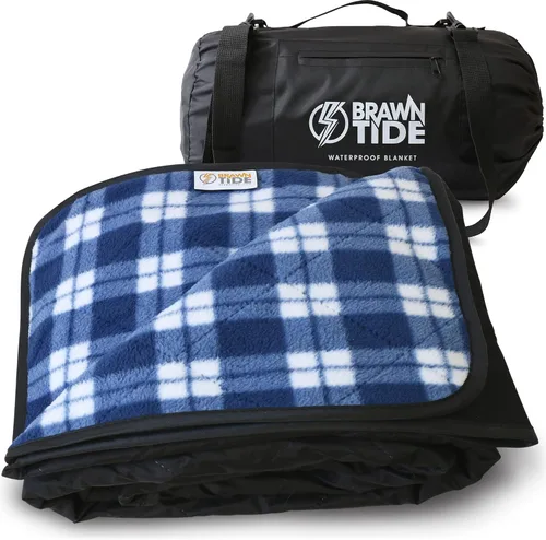Vista 13 de BRAWNTIDE Manta grande impermeable para exteriores, forro polar extragrueso, cálida, resistente al viento, a prueba de arena, acolchada, 82 x 55