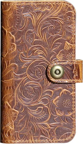 Vista 11 de Funda de cuero compatible con iPhone 16 Pro Wallet de 6.3 pulgadas, protección completa de piel auténtica a prueba de golpes, funda abatible