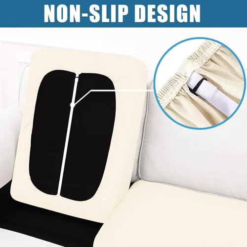 Vista 5 de Smiry Fundas de cojín impermeables para sofá, funda elástica y lavable, funda de cojín suave elástica antideslizante para muebles para mascotas