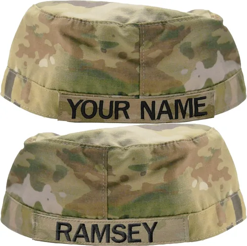 Vista 3 de Gorra de patrulla del ejército OCP con coser en rango y cinta de nombre USGI