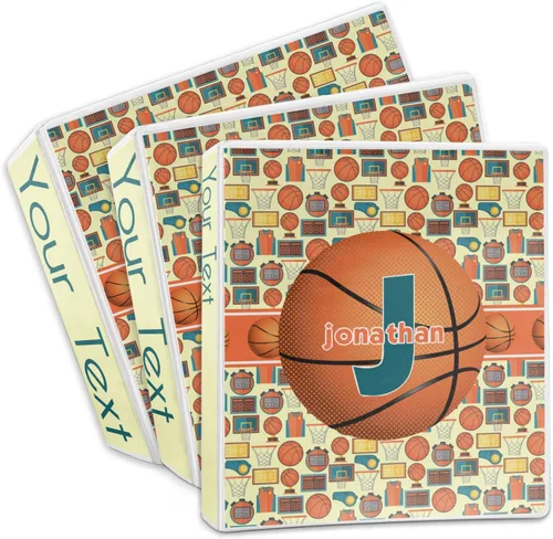 Vista 3 de Carpeta personalizada de baloncesto con 3 anillas, 1 pulgada, multicolor