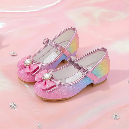 Vista 7 de Furdeour Zapatos de vestir para niñas, zapatos de princesa Mary Jane para bodas, flores, damas de honor, tacones con purpurina para niños pequeños