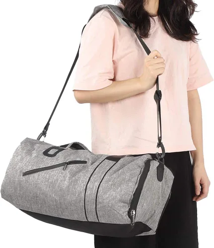 Vista 3 de Pequeña bolsa de gimnasio plegable Cilindro Fitness Bolsa de hombro, #2