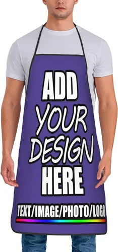 Vista 41 de Delantal personalizado personalizado para añadir nombre, foto, texto, logotipo, cocina ajustable para cocinero para hombres y mujeres
