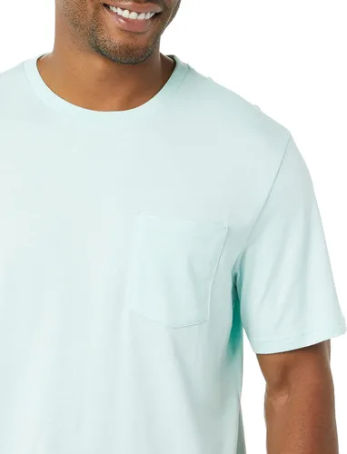 Vista 6 de Tienda Essentials Camiseta de manga corta con cuello redondo para hombre, ajuste regular, paquete de 2