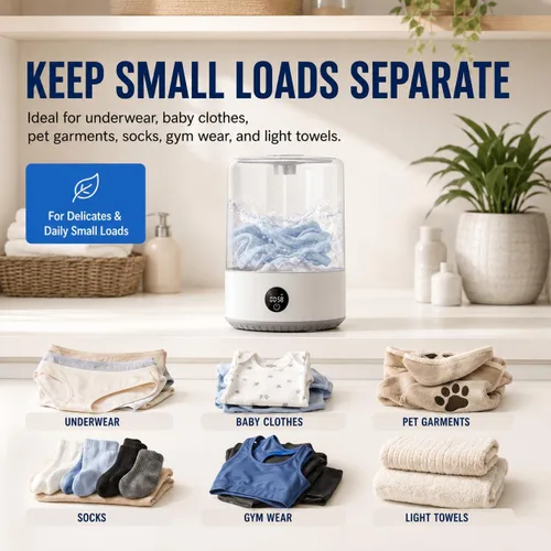 Vista 8 de Mini lavadora portátil de 4 litros, lavadora compacta inalámbrica recargable para ropa interior, ropa de bebé, ropa para mascotas, ideal