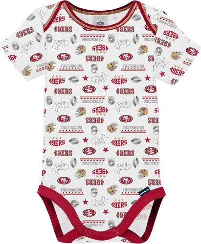 Vista 3 de Gerber - Mameluco unisex de manga corta para bebé, equipo de la NFL, paquete de 3