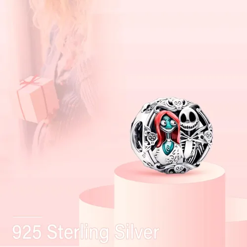 Vista 2 de MITSOKU Heart Art Line Man Dog Pumpkin Flowers Dangle Pendants Beads for Women Bracelets Necklaces 925 Sterling Silver Spider-Hero Man Charms