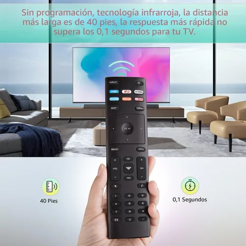 Vista 7 de Universal para VIZIO Smart TV Control Remoto Reemplazo XRT136 para Vizio TV