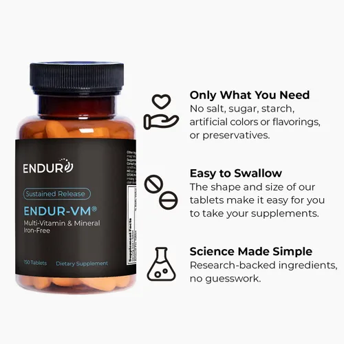 Vista 12 de ENDUR-VM® Multivitamínico de liberación sostenida sin hierro, 150 tabletas