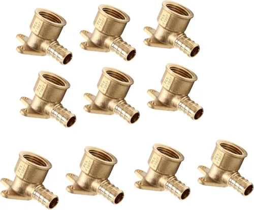 Vista 12 de Paquete de 2 codos de oreja NPT hembra EFIELD Pex de 1/2 pulgada x 1/2 pulgadas, accesorio de latón para transición de Pex a roscado (PEX1807154)