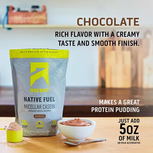 Vista 4 de Ascent Native Fuel Polvo de proteína de caseína micelar, 1