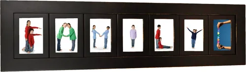 Vista 5 de My Barnwood Frames - Marco de fotos de madera de collage negro ligeramente envejecido, hecho a mano en los Estados Unidos