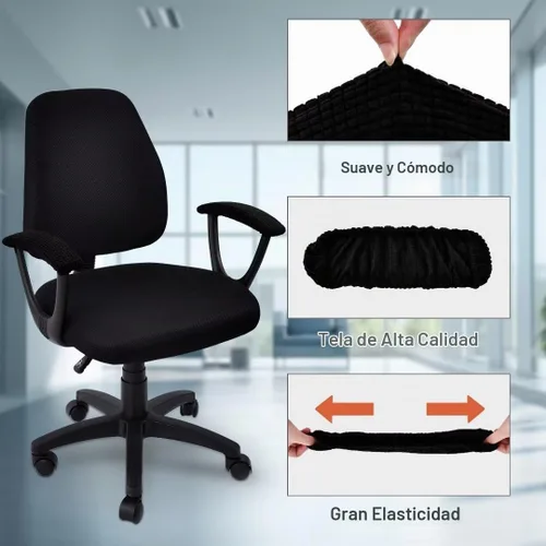Vista 2 de SARAFLORA Funda para silla de oficina, elástica, resistente a las manchas, de elastano, para silla de computadora, para sillas de escritorio, brazo