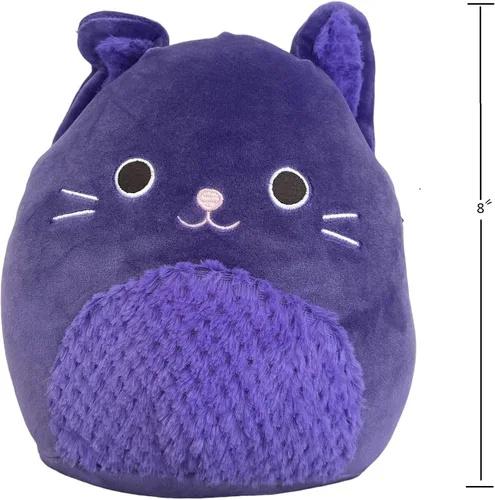 Vista 2 de Squishmallows Zazzie The Cat - Peluche Kellytoy con licencia oficial de 8 pulgadas, juguete de peluche coleccionable suave y esponjoso de Halloween