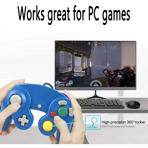 Vista 31 de Reiso Classic NGC Wired USB Controller for Windows PC MAC (Black)