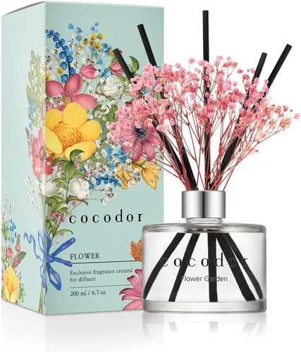 Vista 50 de COCODOR - Juego de difusor de varillas de junco, 3.4 onzas, difusor de aroma de brisa de abril con varillas, fragancia para el hogar, decoración