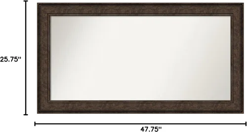 Vista 914 de Amanti Art Espejo de pared personalizado no biselado (25 x 25 pulgadas), marco de bronce acentuado, varios tamaños personalizados, espejo de baño