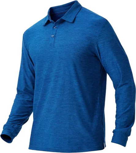 Vista 69 de NAVISKIN Camisas polo de manga larga para hombre, camisas de golf con cuello UPF 50 SPF para hombre, secado rápido, absorbe la humedad