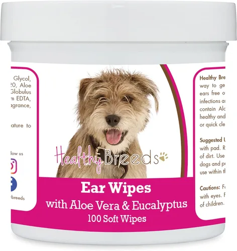 Vista 52 de Healthy Breeds Affenpinscher Toallitas de limpieza de oídos con aloe y eucalipto para perros, 100