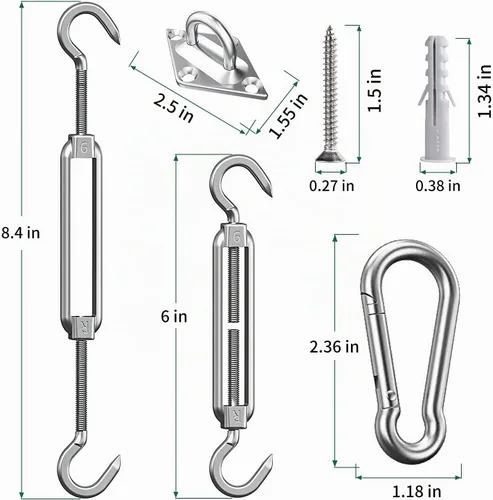 Vista 3 de Kit de accesorios para toldo, 6 pulgadas, juego de 84 piezas