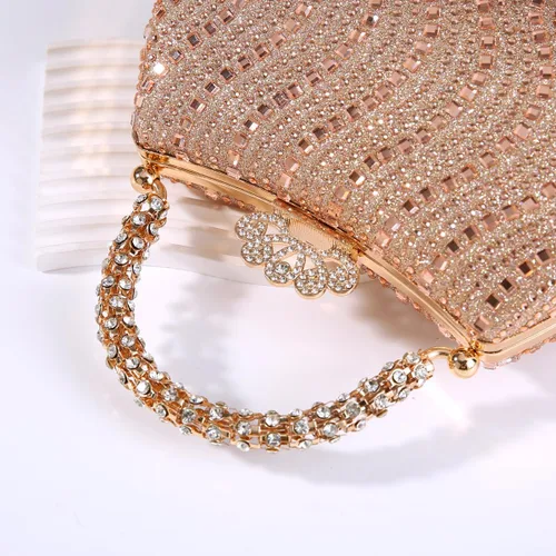 Vista 6 de Dreubea Bolso de noche brillante para mujer, bolso de noche con diamantes de imitación de moda