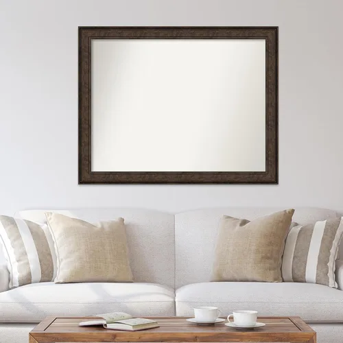 Vista 824 de Amanti Art Espejo de pared personalizado no biselado (25 x 25 pulgadas), marco de bronce acentuado, varios tamaños personalizados, espejo de baño