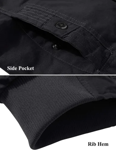 Vista 4 de EKLENTSON Men's Thick Thermal Winter Jacket with Multi Pockets Zip Front Fleece Lined Military Jacket for Men