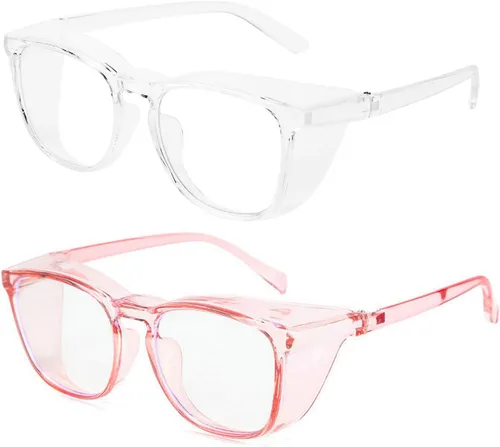 Vista 20 de Anteojos de seguridad que no se empañan, con protección UV400, lentes con bloqueo de luz azul para hombres y mujeres, anteojos transparentes