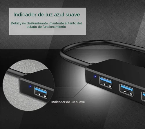 Vista 8 de VIENON Hub USB 3.0 Hub USB 3.0 Divisor USB para portátil, extensor de puerto USB A Hub para PC, escritorio, Xbox, PS4, unidad flash, impresora