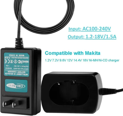 Vista 5 de CREABEST Paquete de 2 baterías Ni-MH de 9.6 V 3500 mAh compatibles con Makita 9000 9001 9002 9033 9600 96003 193890-9 192696-2 632007-4 e incluye un