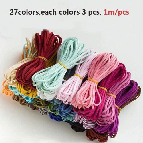 Vista 3 de ToBeIT Hilo de cuero plano de microfibra de 89 yardas para pulseras, collares, manualidades, joyería, manualidades, 89 yardas