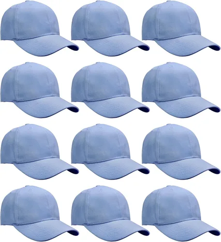 Vista 20 de Falari - 12 unidades de gorras de béisbol, lisas y de tamaño ajustable, venta al por mayor Verde militar