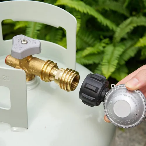 Vista 2 de Adaptador de tanque de propano, adaptador universal de tanque de propano que convierte POL a QCC1 / Tipo 1 con llave