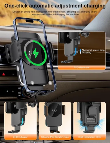 Vista 9 de Cargador inalámbrico del coche, cargador del sostenedor del teléfono