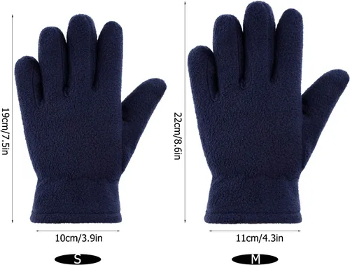 Vista 2 de SATINIOR 3 pares de guantes de invierno de forro polar para niños, guantes de dedos completos cálidos para niños y niñas, suministros de actividades