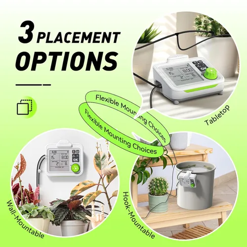 Vista 8 de RAINPOINT Regadera automática para plantas de interior de gran pantalla para maceta, ciclo y modo de remojo, sistema de riego por goteo automático