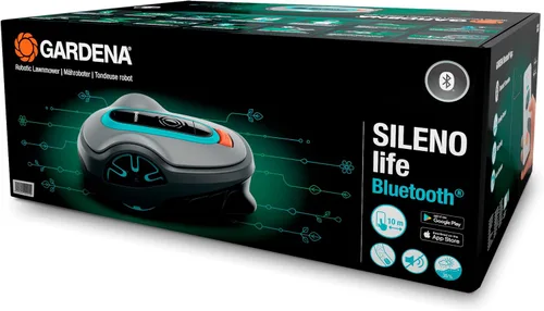 Vista 5 de GARDENA 15101-20 SILENO Life - Cortacésped robótico automático, con aplicación Bluetooth y cable delimitador, uno de los más silenciosos de su