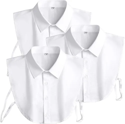 Vista 12 de Cuello Desmontable - Media Camisa Dickey de Algodón para Hombres y Mujeres, 6 Tallas (Plus), Blanco