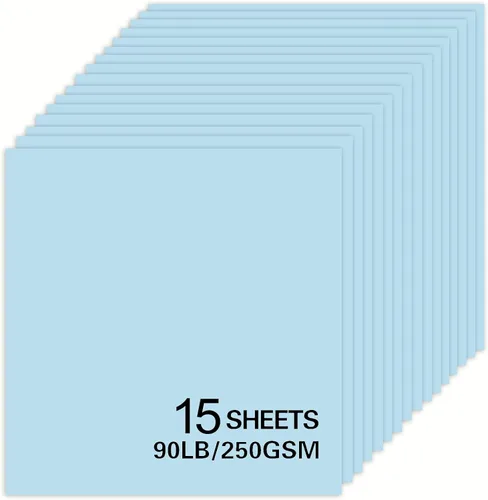 Vista 13 de 15 hojas de papel de cartulina negra, cartulina de 12 x 12 pulgadas para Cricut, papel de construcción grueso para hacer tarjetas, álbumes de Negro