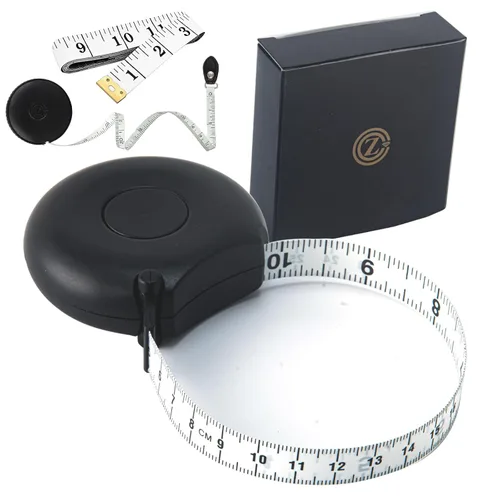 Vista 13 de Cinta métrica para costura, tela médica para el cuerpo, sastre, manualidades, dieta, cinta métrica de 60 pulgadas/1.5M de doble cara retráctil con 1
