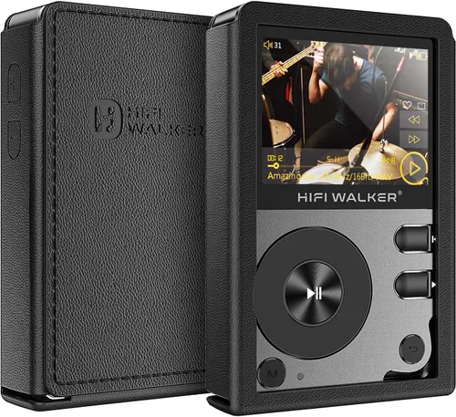 Vista 2 de HIFI WALKER Paquete de reproductor de audio digital de alta resolución H2 de 64 GB con funda protectora de PU
