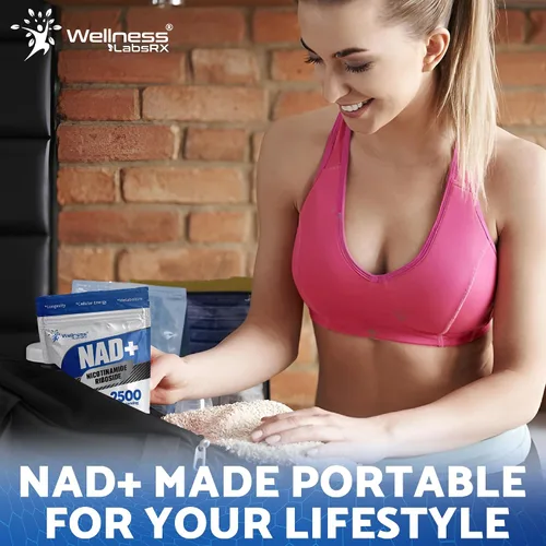 Vista 5 de Suplemento liposomal NAD+ - Cápsulas blandas NAD Nicotinamida Riboside Resveratrol - 2500mg Suplementos liposomales NAD para mujeres - Apoyo al