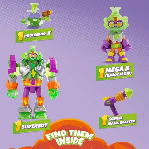 Vista 3 de SUPERTHINGS - Superbot Mega-K, robot villano articulado con accesorios de combate, 1 exclusivo Kazoom Kid, multicolor, talla única