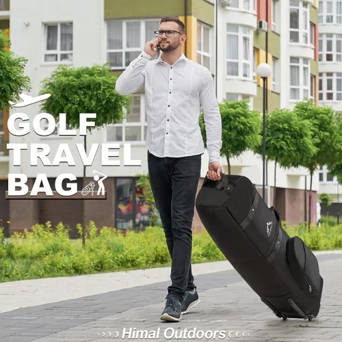 Vista 8 de Himal Outdoors Bolsa de Viaje de Golf - Poliéster Oxford 600D de Servicio Pesado Resistente al Desgaste, Excelente Cremallera, Tamaño Universal