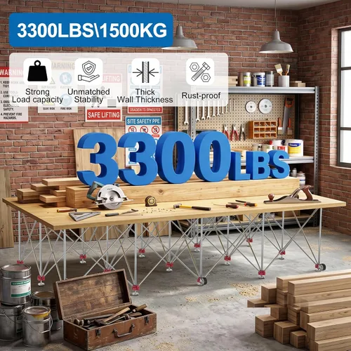 Vista 4 de Mesa de trabajo plegable de 4 x 8 pies, banco de trabajo portátil
