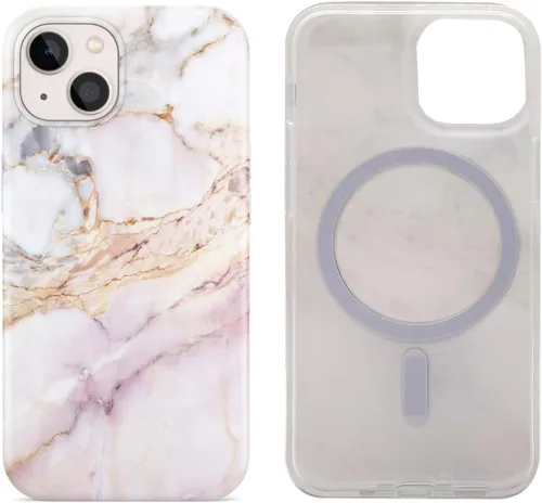 Vista 7 de Funda magnética para iPhone 13 Mini de 5.4 pulgadas, compatible con carga MagSafe, TPU suave, parachoques delgado, a prueba de golpes, bonita funda
